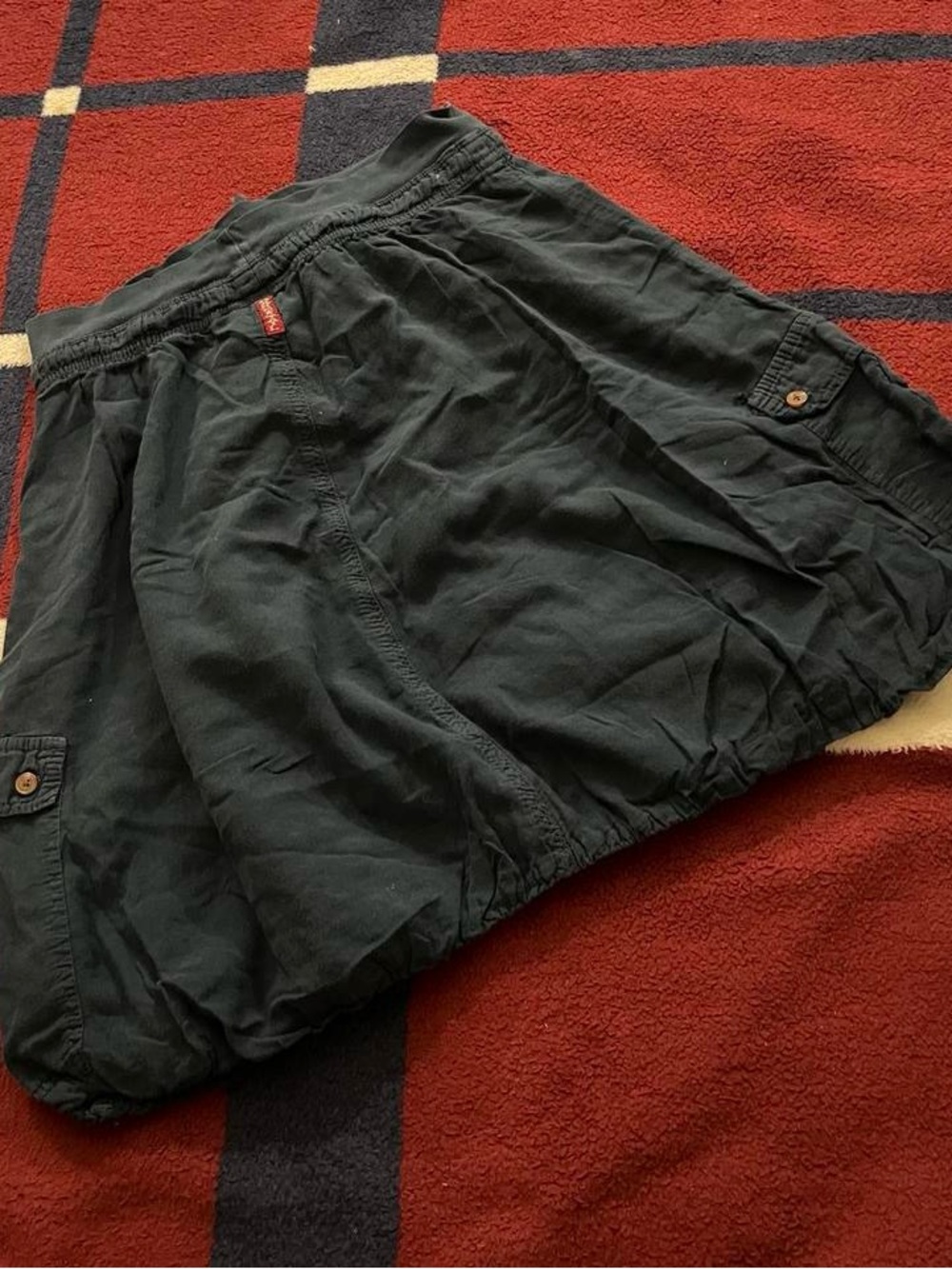Hard Tail navy blue cargo puffy drawstring skirt bubble hem Tagged XS